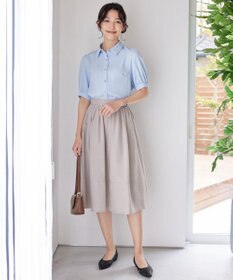 Tiaclasse L 【新色追加】パフスリーブシャツブラウス