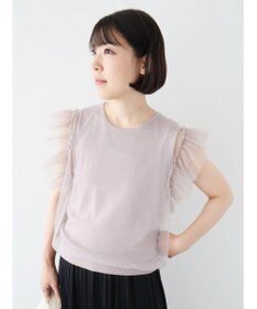 Green Parks ・swing by チュールレイヤーノースリーブニット