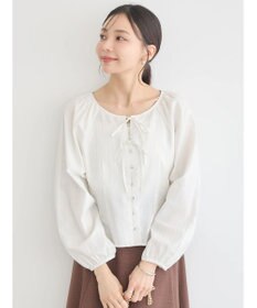 earth music&ecology フロントリボンブラウス