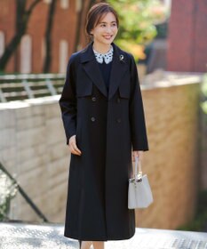 ANY SIS エレガントロング トレンチ コート ネイビー