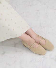Bridget Birkin 【Bridget Birkin】エラスティックバンドもこもこスクエアバレエシューズ