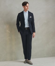 GOTAIRIKU ロングセラー【洗える/折り目加工/シワになりにくい/ウエストアジャスター】ウォッシャブル サマーウール100％パンツ_定番色(ノータック)25年モデル