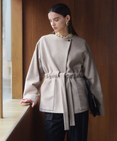 BEIGE， LABBOCK / ウール混2WAYショートコート Taupe