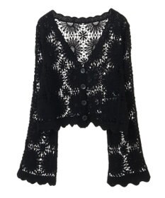 earth music&ecology クロシェ風カーディガン