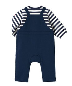 MIKI HOUSE HOT BISCUITS 【70-80cm】オーバーオール重ね着風 カバーオール