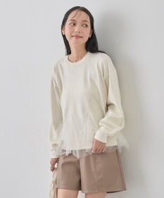 earth music&ecology チュールヘムニットプルオーバー