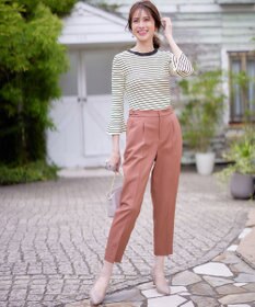 ANY SIS 【洗える】サイドバックルタックテーパード パンツ