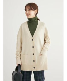 Green Parks もちやわ　Ｖネックミディ丈ニットカーディガン