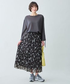 ANY L シアーシャーリングスリーブニット