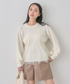 earth music&ecology チュールヘムニットプルオーバー