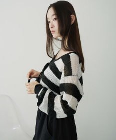 WEGO 【25年秋冬新作】モヘアタッチ2WAYリボンカーデ