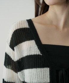 WEGO 【25年秋冬新作】モヘアタッチ2WAYリボンカーデ