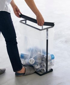 tower スリム蓋付き分別ゴミ袋ホルダー タワー 45L 横開き 2個組 ブラック