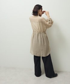 Green Parks バンドカラー比翼タック袖チュニック