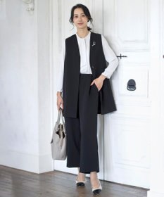 J.PRESS LADIES L 【WEB限定カラーあり・洗える】セラテリーダブルクロス セミワイド パンツ