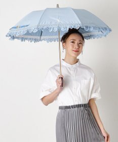 MOONBAT 【遮光/晴雨兼用日傘】POLO RALPH LAUREN（ポロラルフローレン） 折りたたみ日傘 エンブフリル 遮熱 UV