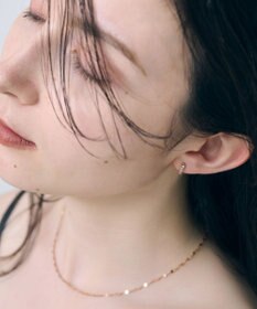 Phoebe 【金属アレルギー対応】ワンタッチビジューフープミニピアス　ローズゴールド/サージカルステンレス