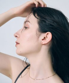 Phoebe 【金属アレルギー対応】ワンタッチビジューフープミニピアス　ローズゴールド/サージカルステンレス