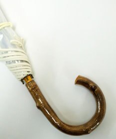 +RING 【プラスリング】【数量限定】 UNISEX 雨傘（長）55cm WHT パッチワークパイピングビニール傘