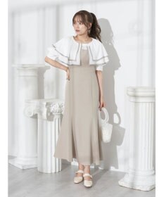 earth music&ecology パイピング衿付きドッキングワンピース