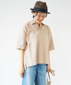 WHITE MAILS 【UNISEX】PAPER KINT HALF SLEEVE OVERSIZED ポロシャツ