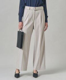 ICB 【裏起毛】 ウォームサテン ワイドストレートパンツ トープ系