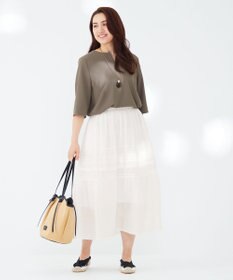 23区 L 【Lサイズ限定】ハイストレッチツイル ブラウス