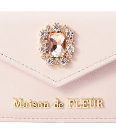 Maison de FLEUR リール付きビジューカードポケットパスケース