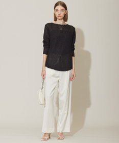 ICB 【洗える】 ペーパーブレンドシャインニット プルオーバー