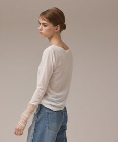 GRACE CONTINENTAL アセテートシアーカットトップ