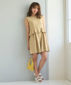 Feroux 【接触冷感・UVカット・吸水速乾】ラッシュガードペプラム オールインワン