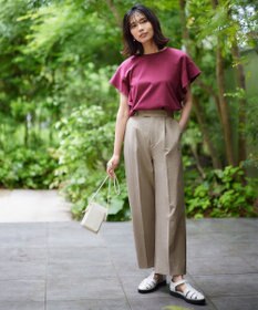 ANY L 【吸水速乾/イージーケア/ストレッチ/ウエストゴム/洗濯機可能】ドライチノタックパンツ