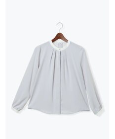 Te chichi パール釦配色タックブラウス