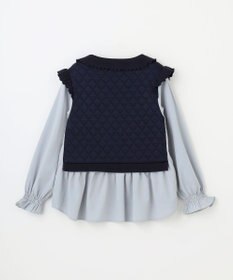 組曲 KIDS 【150-160㎝】フラワーキルトレイヤード トップス