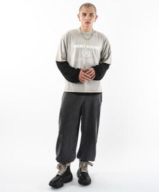 WEGO 【ユニセックス着用ITEM】ブリーチスタッズロゴスウェットパンツ