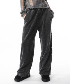 WEGO 【ユニセックス着用ITEM】ブリーチスタッズロゴスウェットパンツ