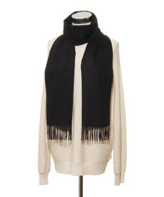 MOONBAT FURLA(フルラ）カシミヤ100％ 無地 マフラー ロゴ刺繍 手洗いOK