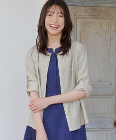 Tiaclasse L 【洗える】ノーカラーシアーシャツ