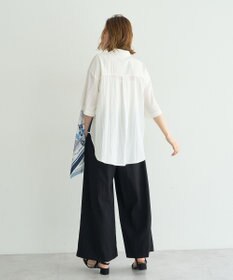 YECCA VECCA スカーフデザインアシメハーフスリーブシャツ