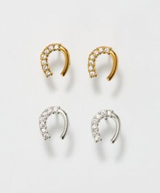 Phoebe 〈金属アレルギー対応〉グロッシーミニホースシューピアス　ゴールド　ステンレス/馬蹄/蹄鉄/ラッキーモチーフ/ギフト/プレゼント