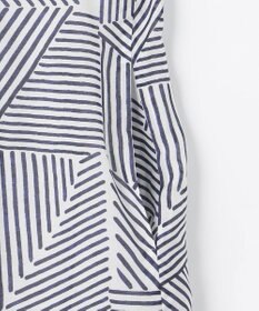 自由区 【洗える・XSサイズあり】モザイクラインプリント ワンピース