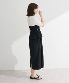 Green Parks ラメリブペプラムドッキングワンピース