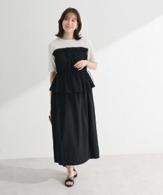 Green Parks ラメリブペプラムドッキングワンピース