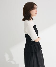 Green Parks ラメリブペプラムドッキングワンピース