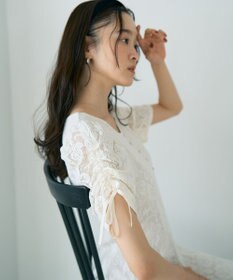 earth music&ecology パネル切り替えレースワンピース