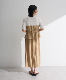 Green Parks ラメリブペプラムドッキングワンピース