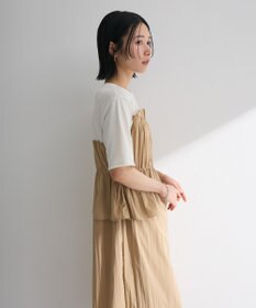 Green Parks ラメリブペプラムドッキングワンピース