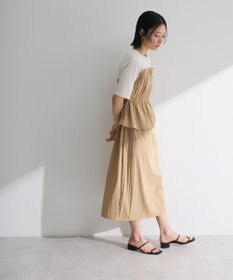 Green Parks ラメリブペプラムドッキングワンピース