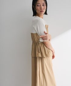 Green Parks ラメリブペプラムドッキングワンピース