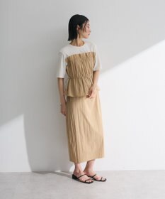 Green Parks ラメリブペプラムドッキングワンピース